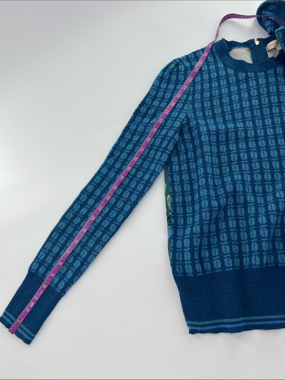 Tory Burch "Walda" Wool Silk Sweater Beatles Novelty Geek Chic Preppy retro - Picture 10 of 11